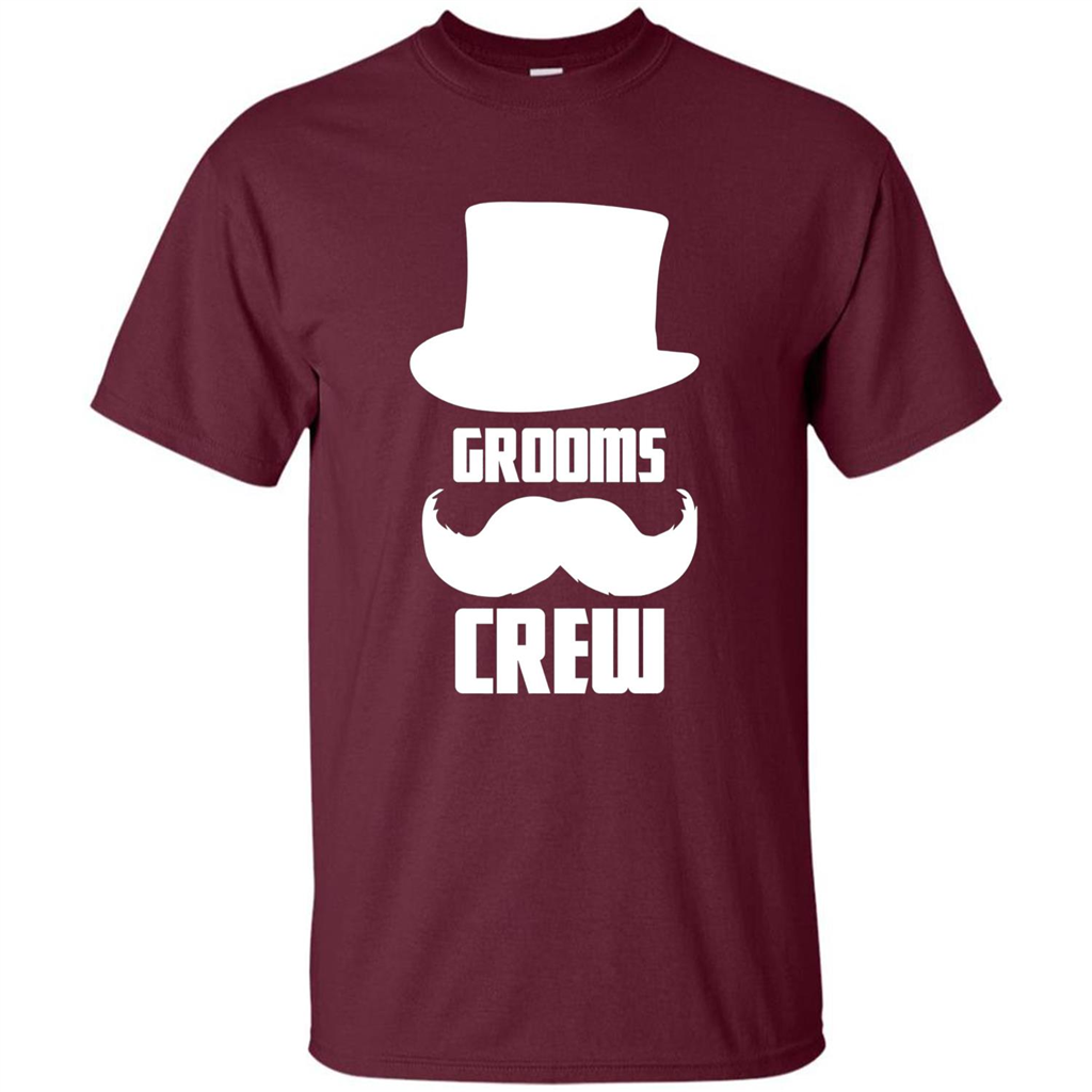 Grooms Crew T-shirt Funny Bachelor and Groom Party T-Shirt Maroon