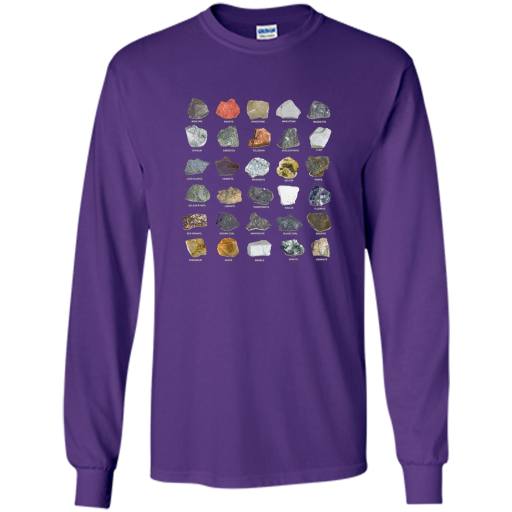 Ores and Minerals Gems and Crystals Rock Collecting T-shirt Purple