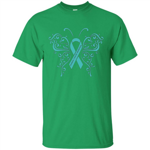 Ovarian Cancer Awareness Butterfly T-Shirt