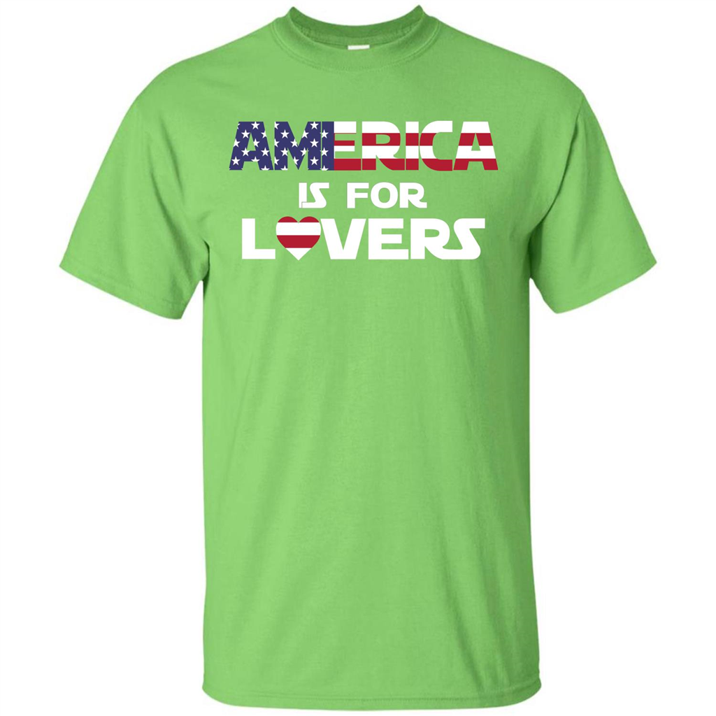America Is For Lovers T-shirt Lime