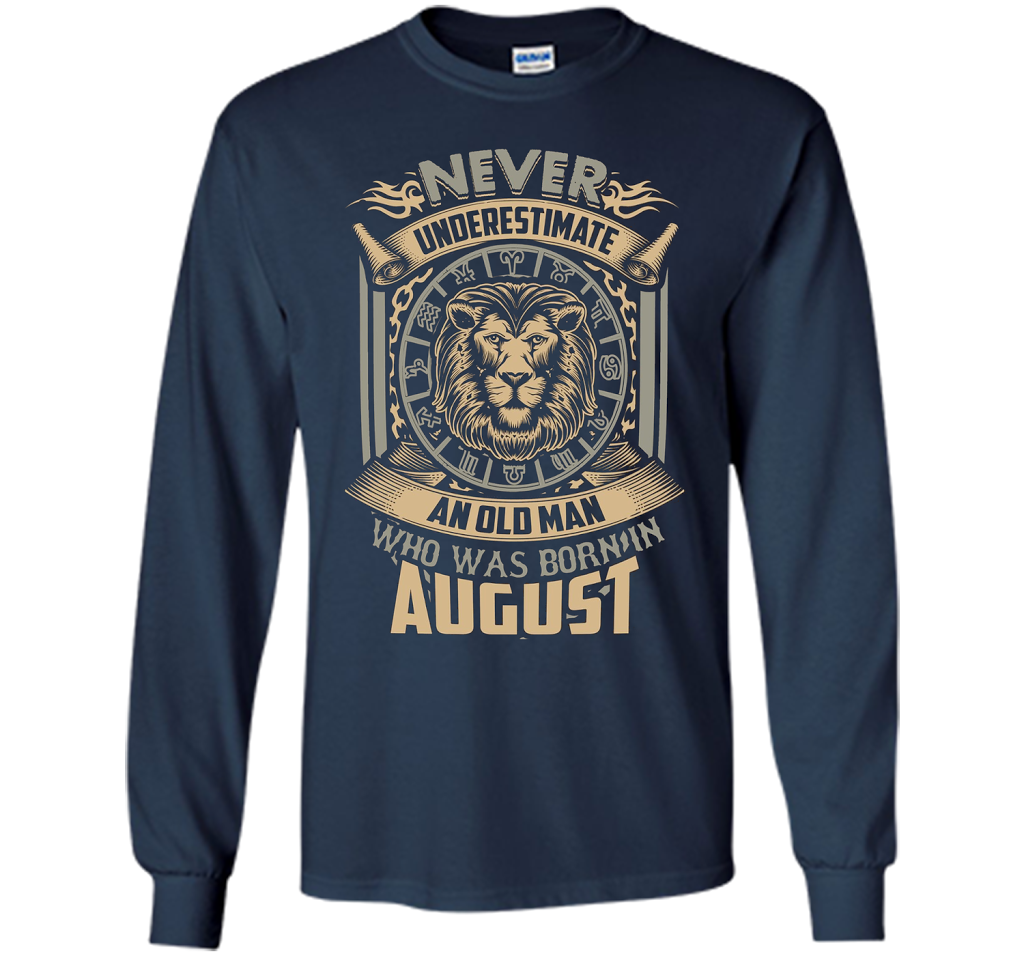 August T-shirt Old Man Born In August Navy