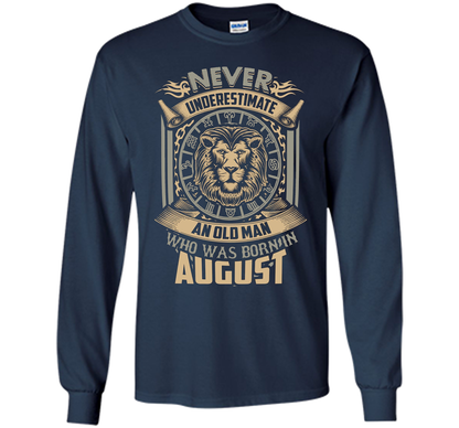 August T-shirt Old Man Born In August Navy