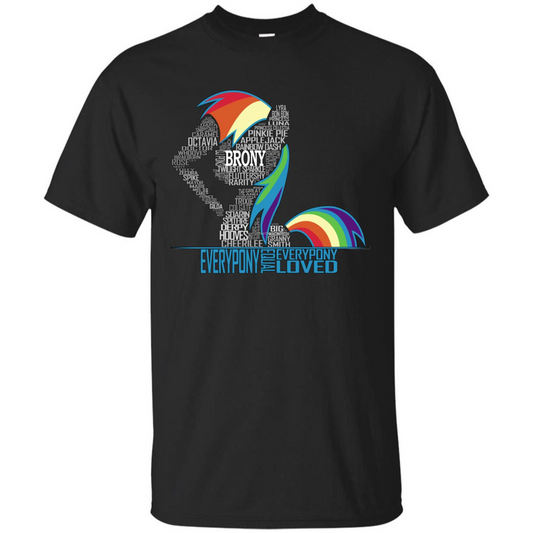 Brony Everypony Time Everypony Loved T-shirt Black