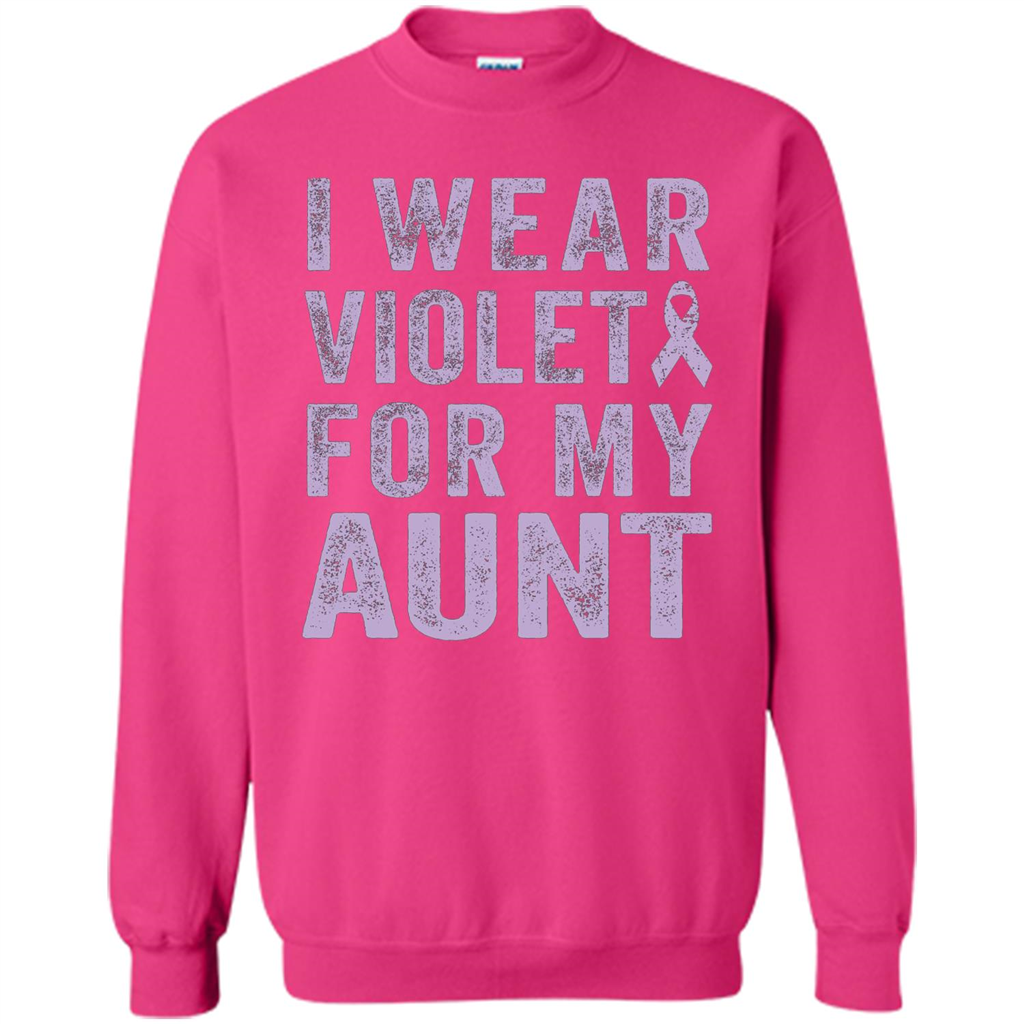 Cancer Awareness T-shirt I Wear Violet For My Aunt T-shirt Heliconia