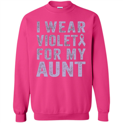 Cancer Awareness T-shirt I Wear Violet For My Aunt T-shirt Heliconia