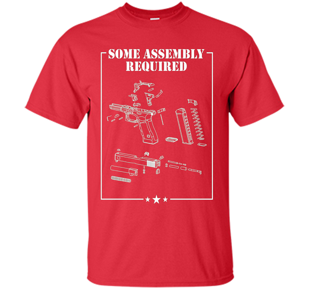 SOME ASSEMBLY REQUIRED SHOOTING RANGE T SHIRT shirt Red