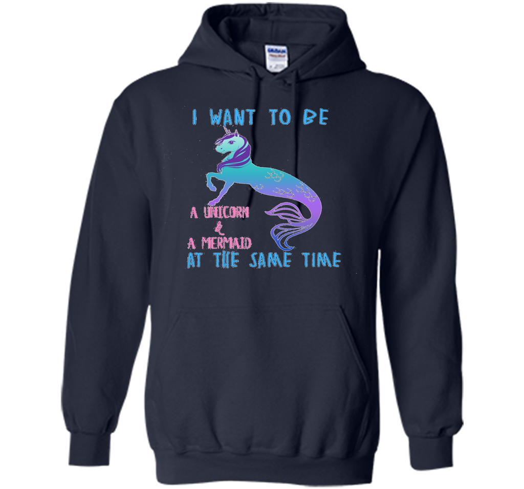 Cute Unicorn Mermaid Mermicorn T-shirt For Girls Navy
