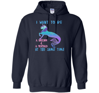 Cute Unicorn Mermaid Mermicorn T-shirt For Girls Navy