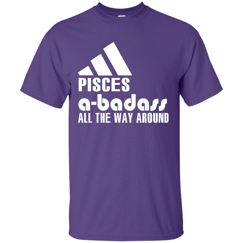 Pisces A-Badass All The Way Around T-shirt Purple