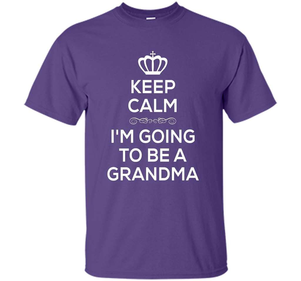 Keep Calm I'm Going To Be A Grandma T Shirt Pregnancy . t-shirt Purple
