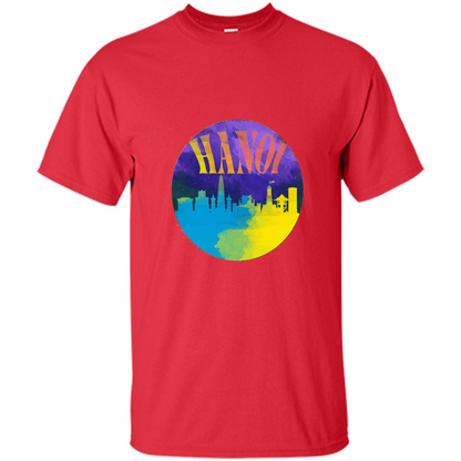 Love Vietnam T-shirt Hanoi Skyline Horizon Sunset Red