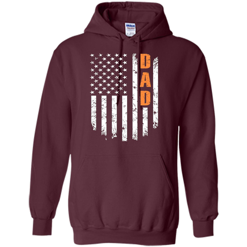 Fathers Day T-shirt American Flag Maroon