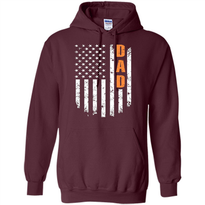 Fathers Day T-shirt American Flag Maroon