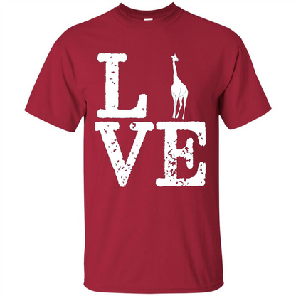 I Love Giraffe T-Shirt Cardinal