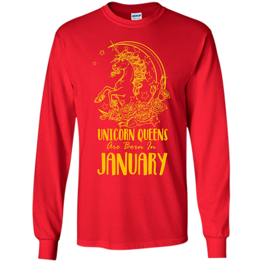 January Unicorn T-shirt Unicorn Queens Are Born In January Red