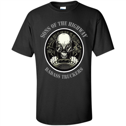 Trucker T-shirt Sons Of The Highway Badass Truckers T-shirt Black