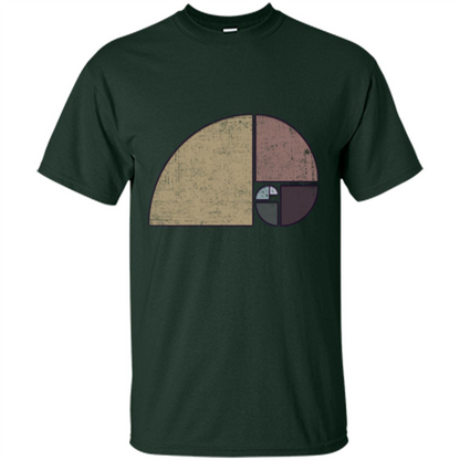 Distressed Geometric Fibonacci Spiral T-sihrt Forest Green