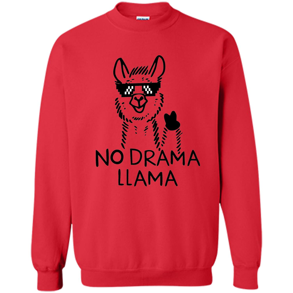 Funny No Drama Llama T-shirt Red