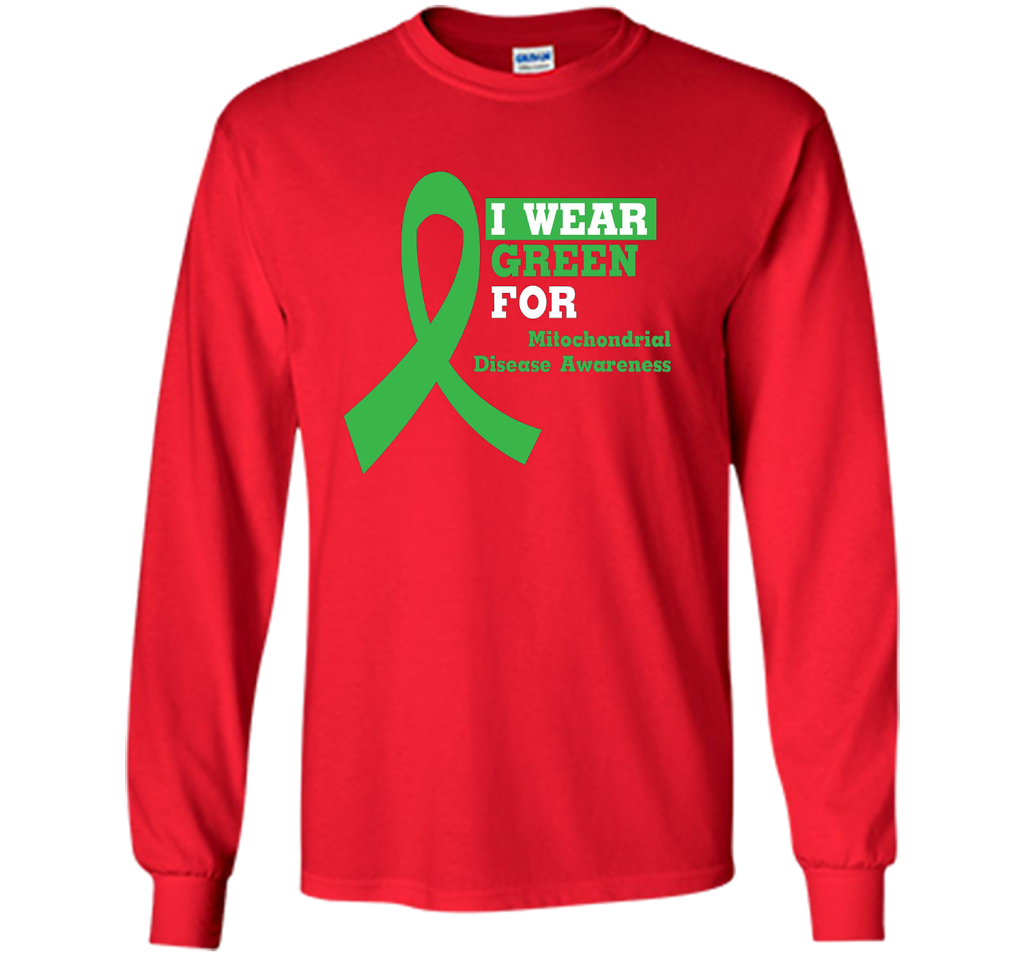I Wear Green Mitochondrial Disease Awareness Strong T-shirt Red