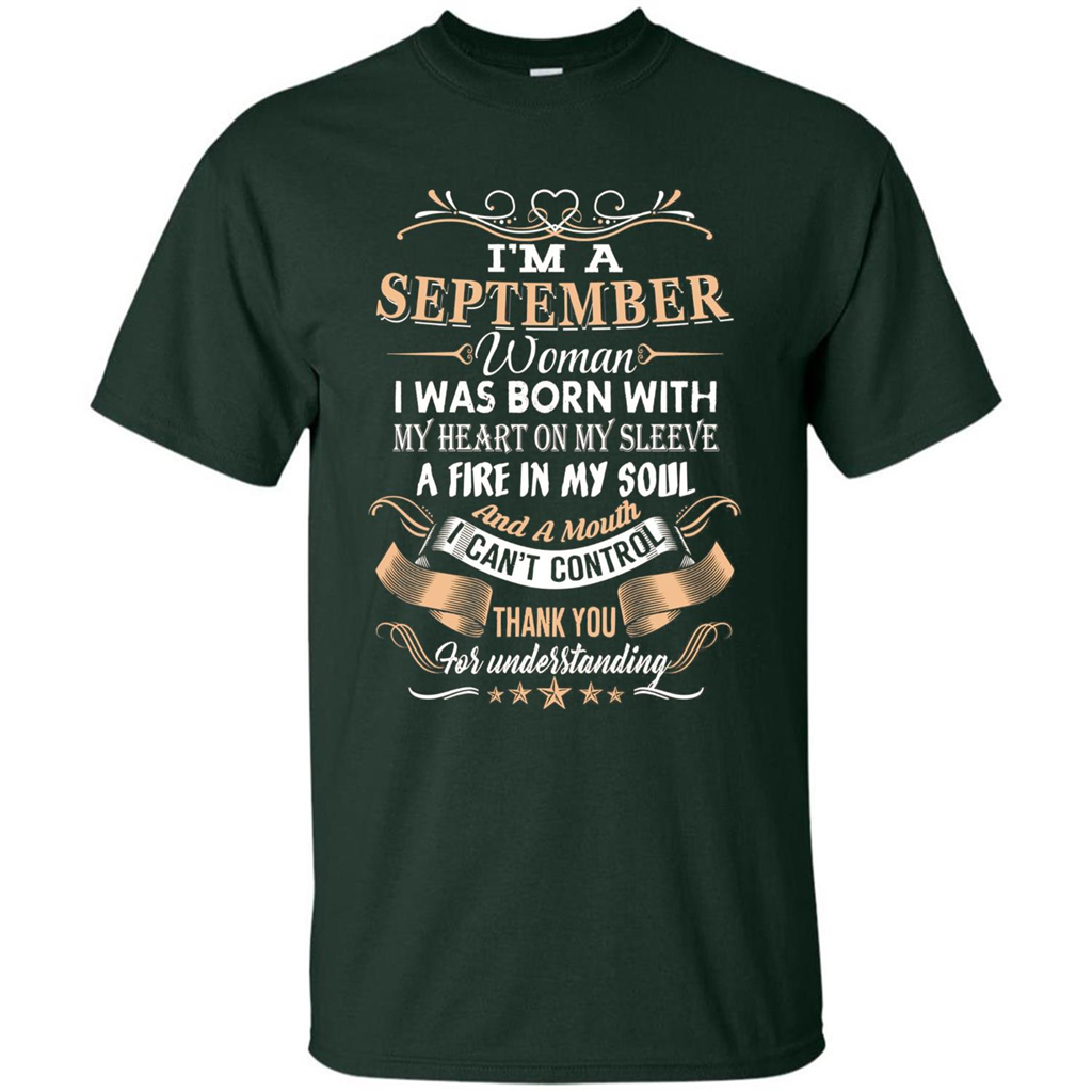 I'm A September Woman T-shirt Forest Green