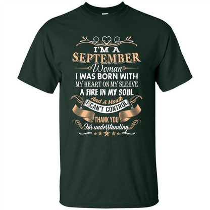 I'm A September Woman T-shirt Forest Green