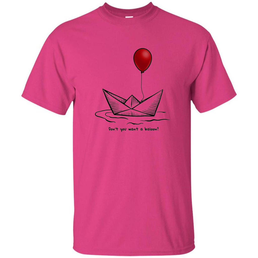 Red Balloon Horror Halloween T-shirt Heliconia