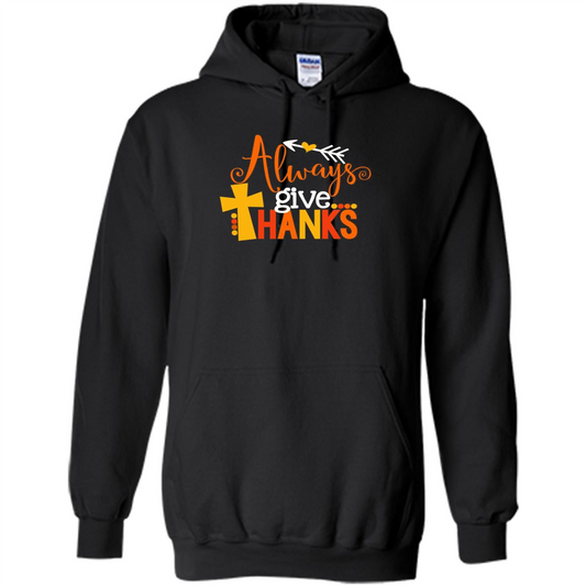 Cute Kids Thanksgiving Shirt - Always Give Thanks T-Shirt Black