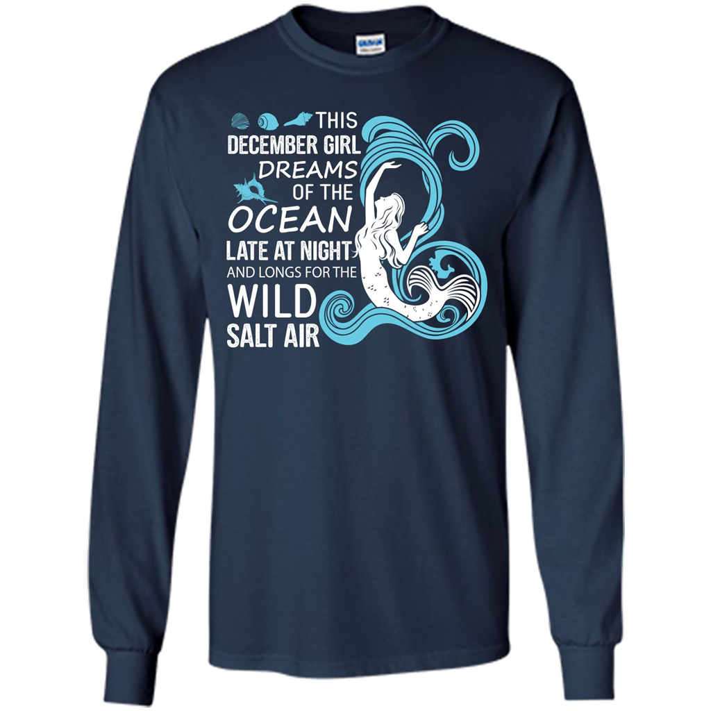 This December Girl Dreams Of The Ocean Late At Night T-shirt Navy