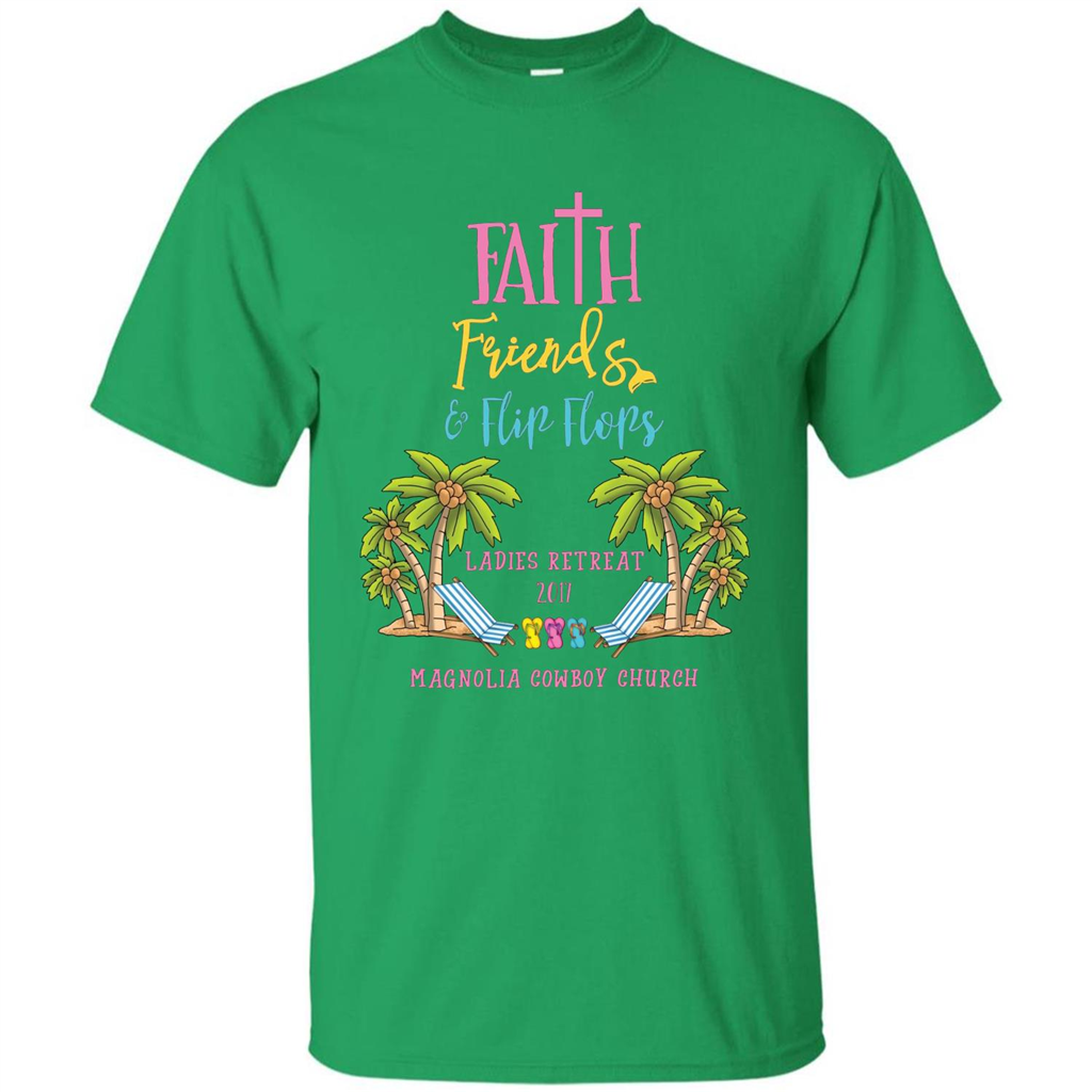 Ladies Beach Retreat 2017 T-shirt Faith Friends And Flip Flops Irish Green