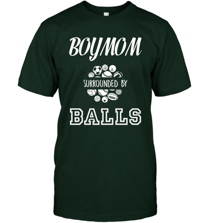 Boy Mom Surounded By Balls Shirt T-Shirt T-Shirt Forest Green
