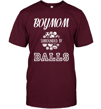 Boy Mom Surounded By Balls Shirt T-Shirt T-Shirt Maroon