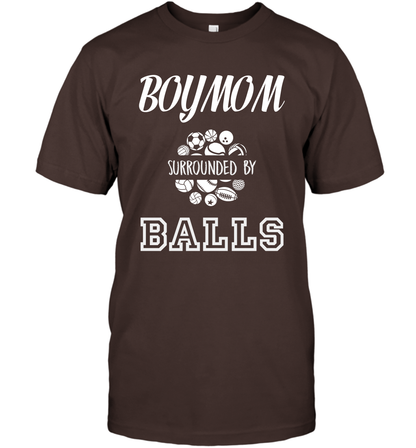 Boy Mom Surounded By Balls Shirt T-Shirt T-Shirt Dark Chocolate