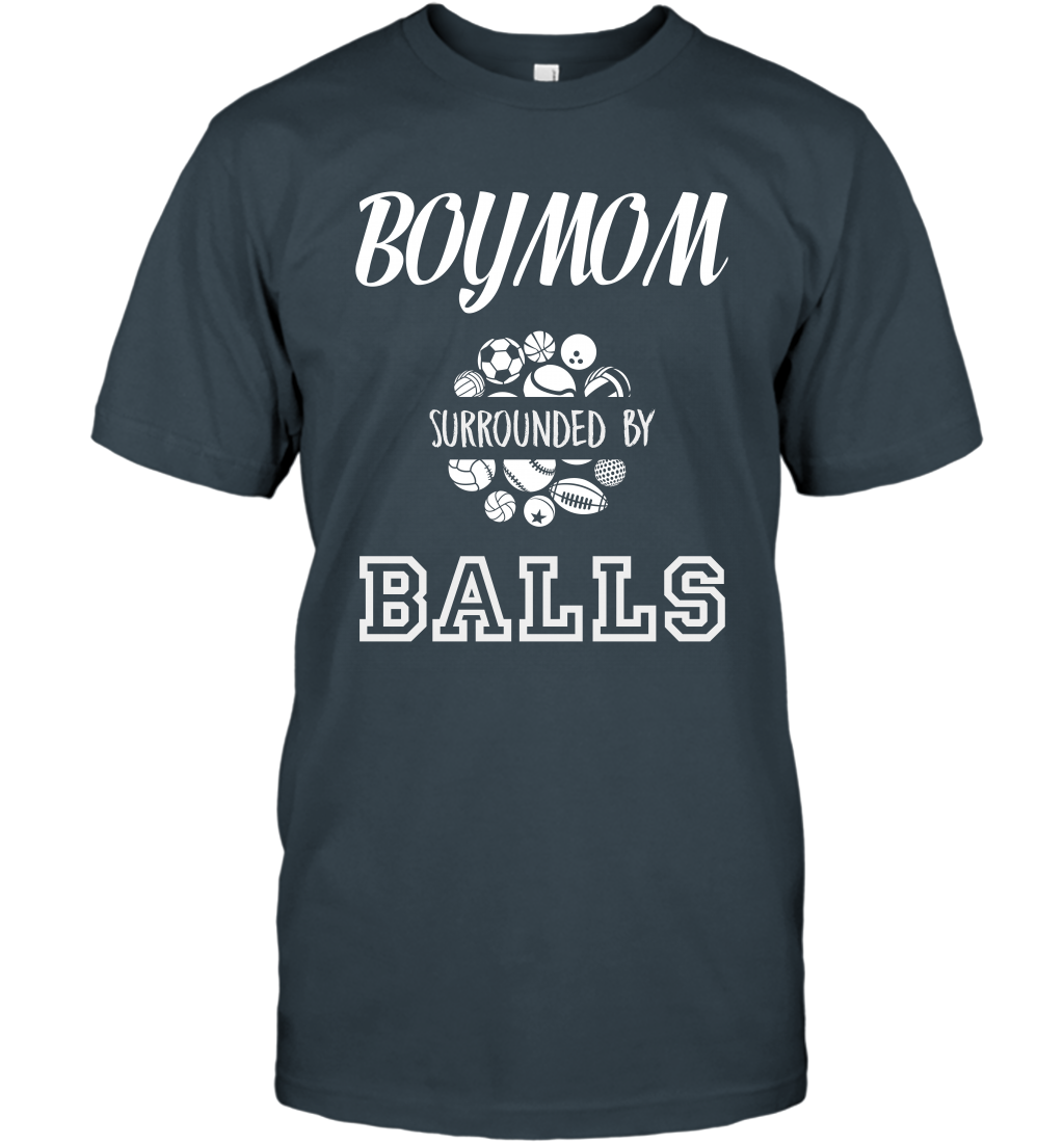 Boy Mom Surounded By Balls Shirt T-Shirt T-Shirt Charcoal