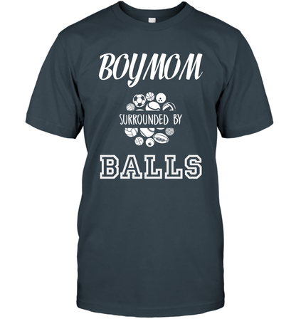 Boy Mom Surounded By Balls Shirt T-Shirt T-Shirt Charcoal