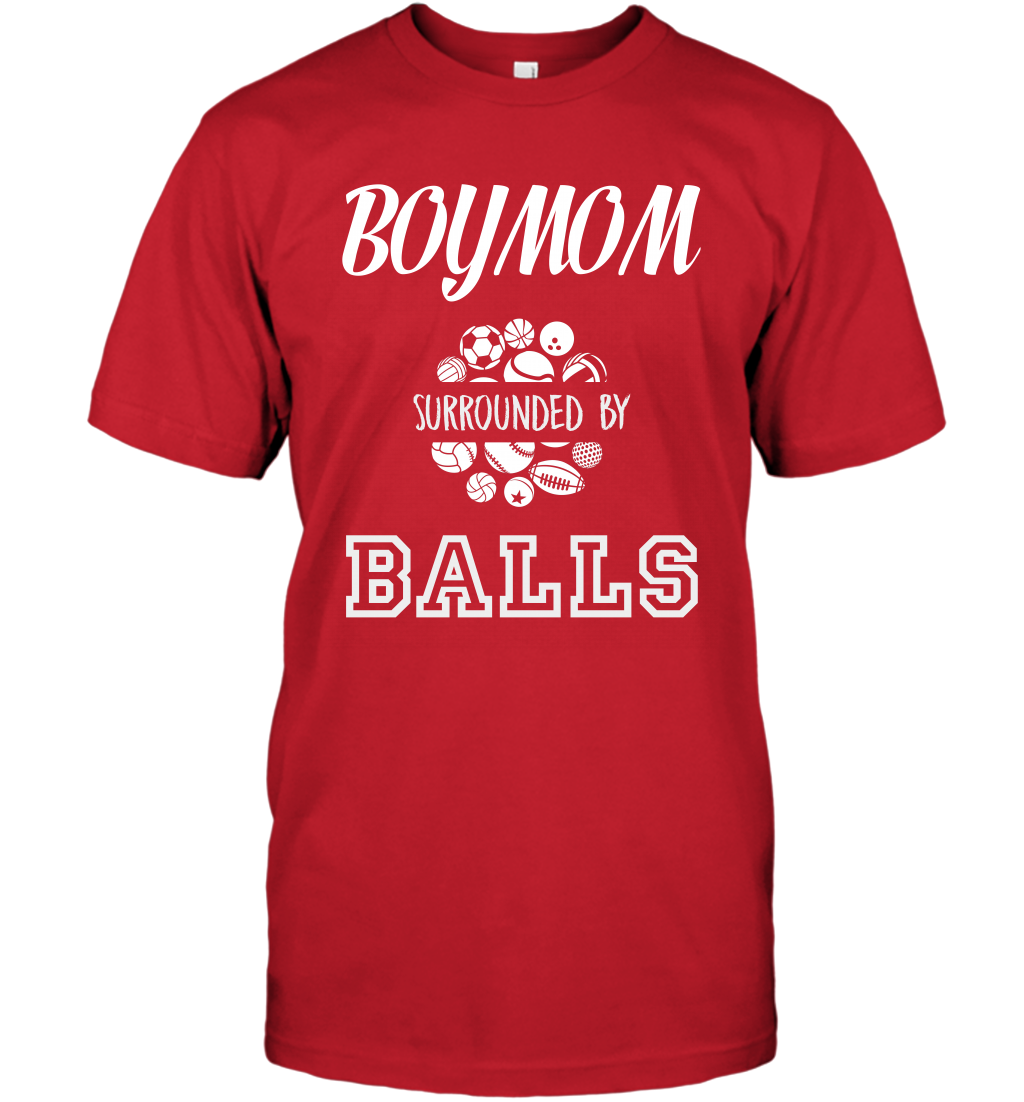 Boy Mom Surounded By Balls Shirt T-Shirt T-Shirt Red