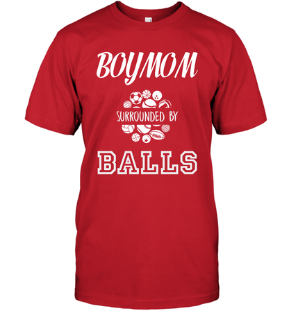 Boy Mom Surounded By Balls Shirt T-Shirt T-Shirt Red