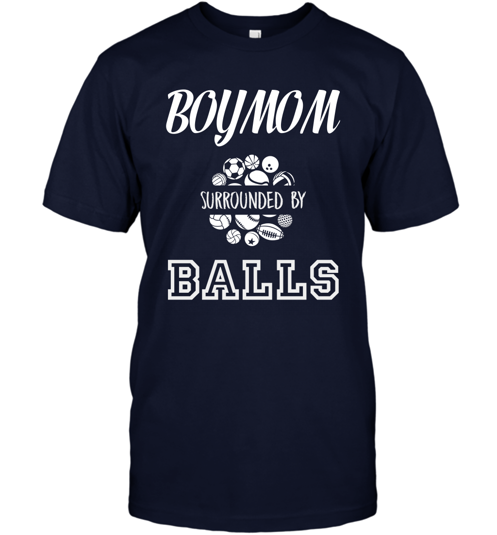 Boy Mom Surounded By Balls Shirt T-Shirt T-Shirt Navy
