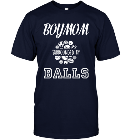 Boy Mom Surounded By Balls Shirt T-Shirt T-Shirt Navy
