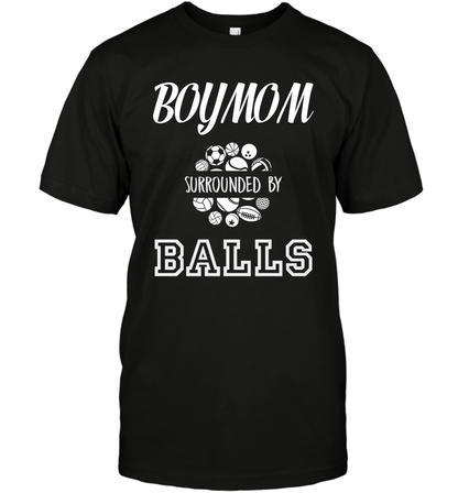 Boy Mom Surounded By Balls Shirt T-Shirt T-Shirt Black