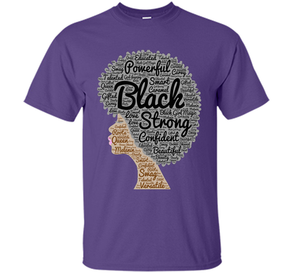 Afro Word Art Natural Hair T-Shirt for Black Women shirt Purple