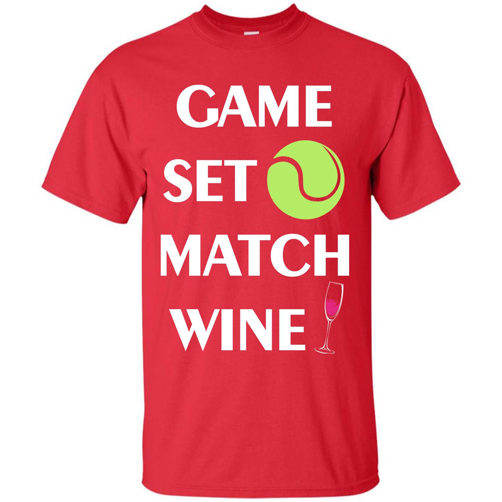 Tennis T-shirt Game Set Match Wine T-shirt Red