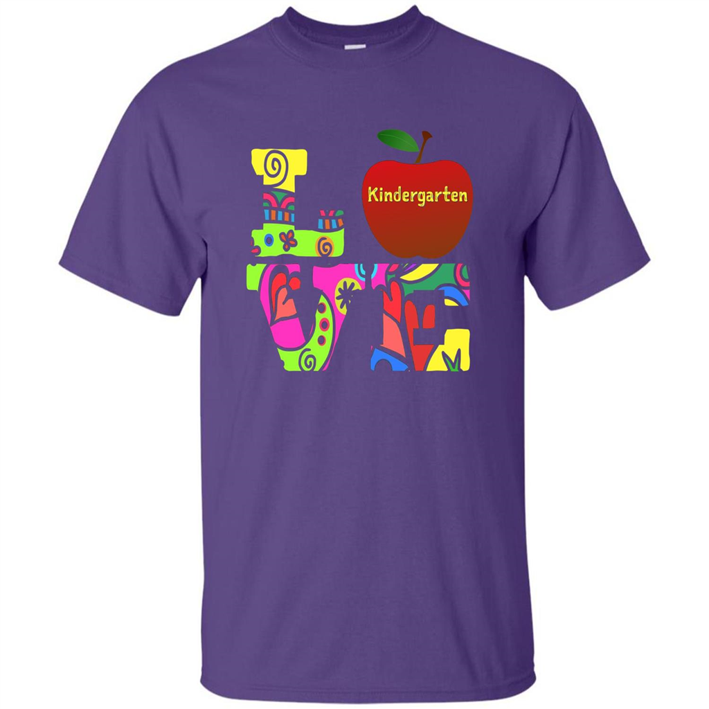 Kindergarten LOVE T-shirt School Day T-shirt Purple
