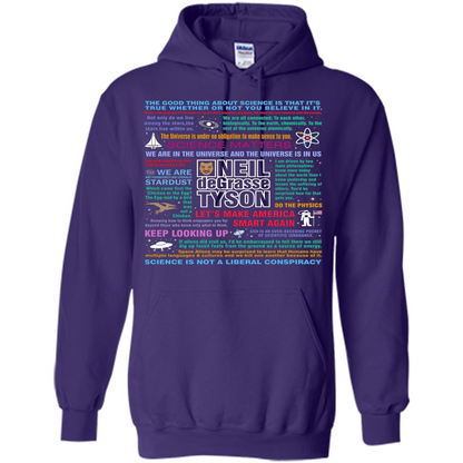 Neil deGrasse Tyson NDT Quotes T-Shirt Let's Make America Smart Again T-shirt Purple