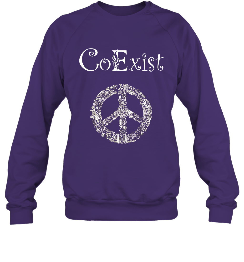 Co Exist Shirt Sweatshirt Sweatshirt Purple