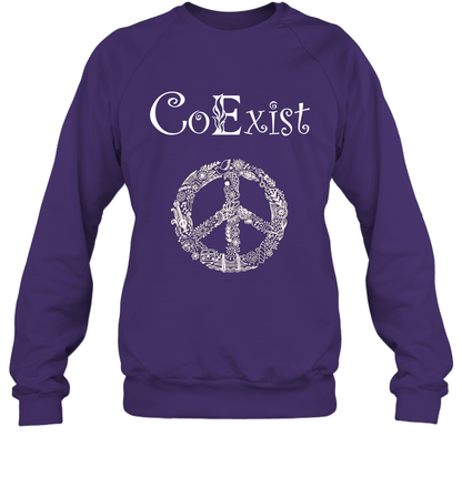 Co Exist Shirt Sweatshirt Sweatshirt Purple