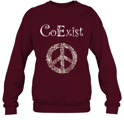 Co Exist Shirt Sweatshirt Sweatshirt Maroon