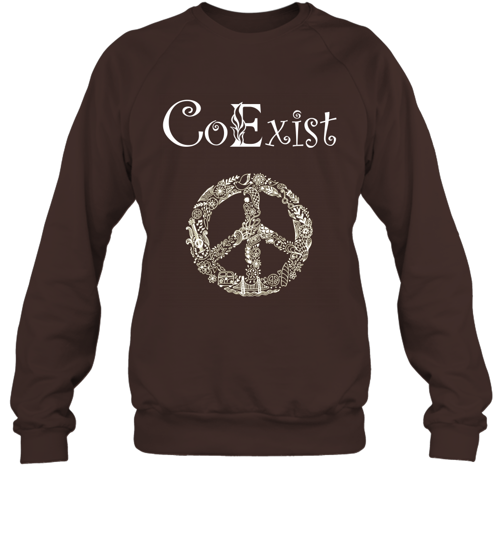 Co Exist Shirt Sweatshirt Sweatshirt Dark Chocolate