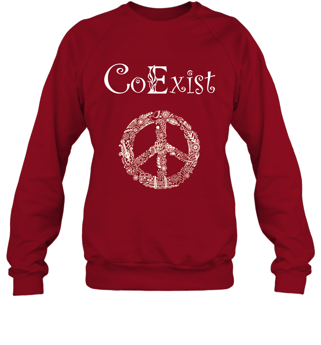 Co Exist Shirt Sweatshirt Sweatshirt Cardinal Red