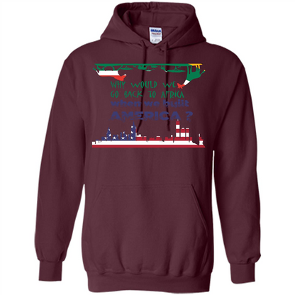 Africa - America T-shirt Build America Maroon