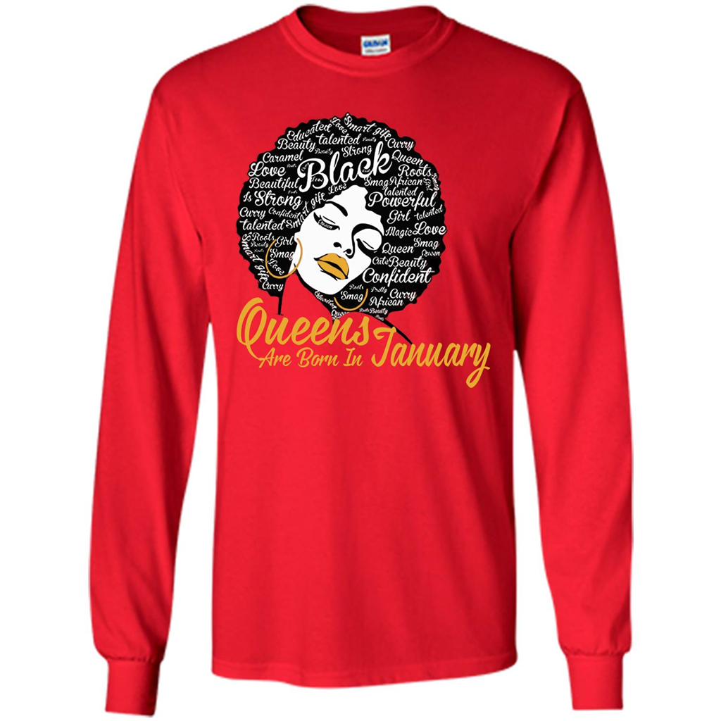 Queen Are Born In January T-shirt Red